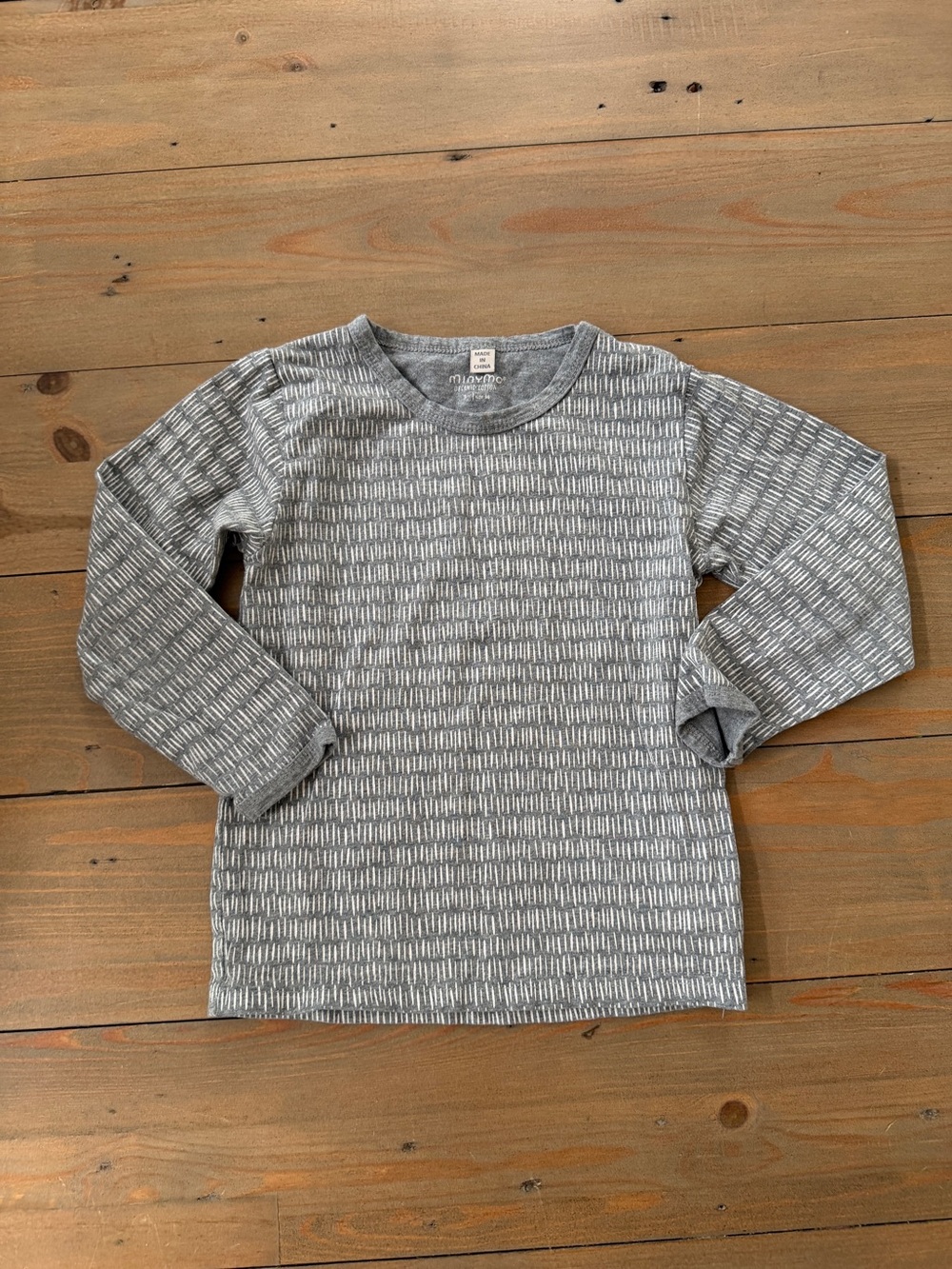 Danish Brand Organic Cotton Long-Sleeve Gray Patterned Tee - 3T